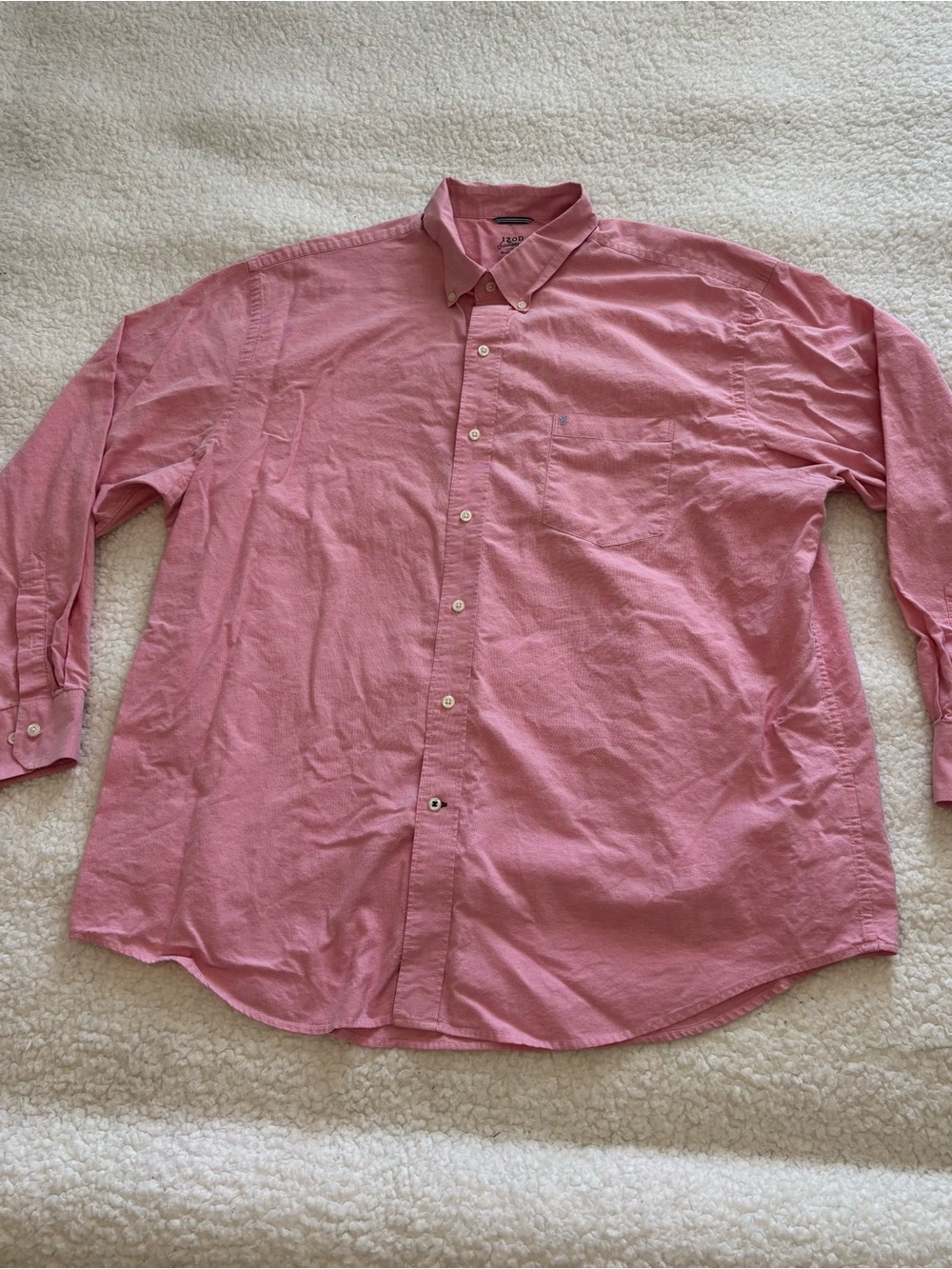 Izod Men Pink Relaxed Classic Fit Long Sleeve Button Shirt